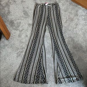 High waisted flare stretch pants